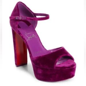 Christian‎ Louboutin Sandaloo Platform Sandals – Size 39.5 – Purple Velvet
